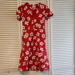 J. Crew Red And White Flower Print Sundress
